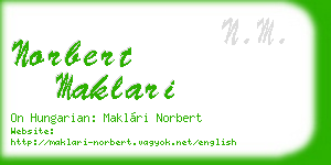 norbert maklari business card