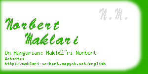 norbert maklari business card